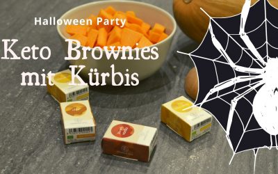 Keto Brownies mit Kürbis für die besondere Halloween Party